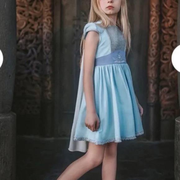 Only Little Once Elsa Dress and Cape Sz 8 - Picture 4 of 16